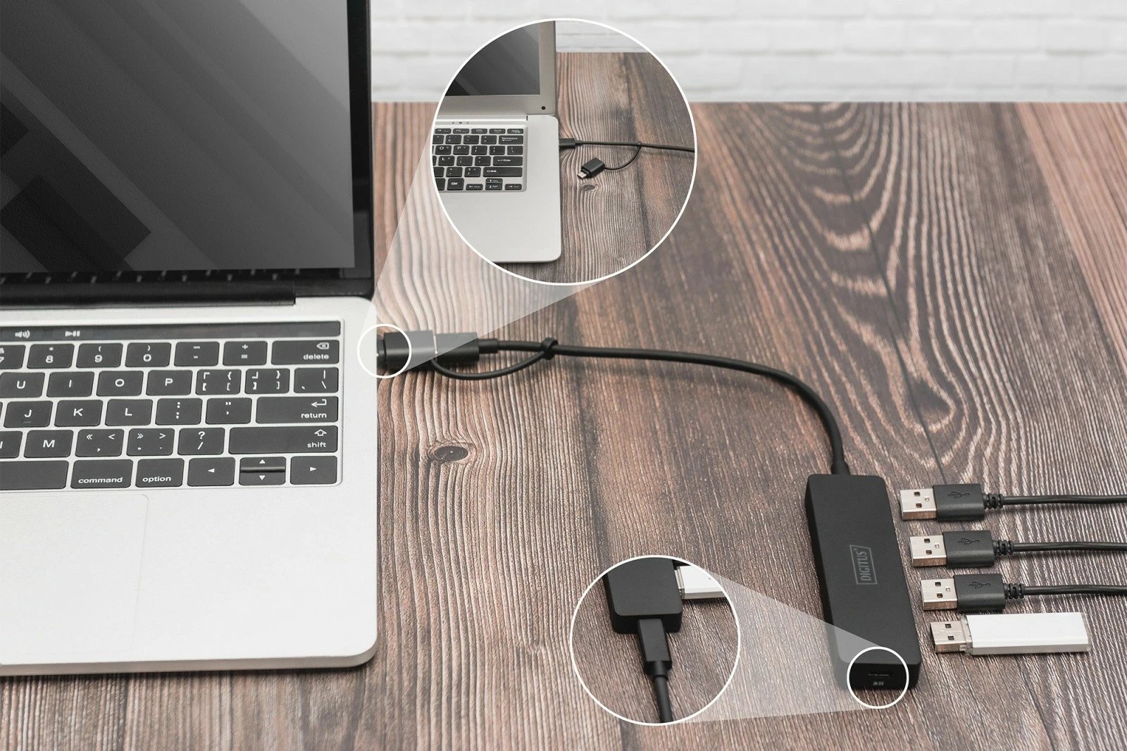 Hub USB Digitus DA-70235, 4 porta USB 3.0, USB-A + USB-C, i zi