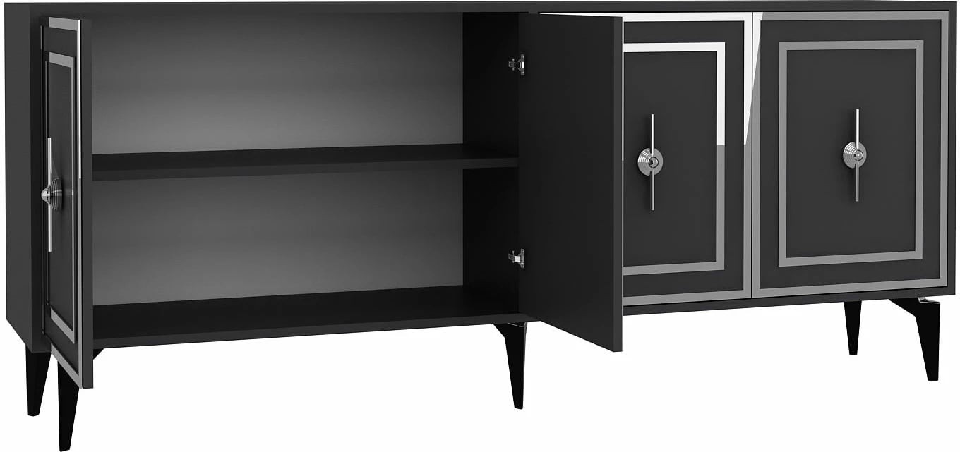 Konsol Skye Decor, ngjyrë antracit dhe argjendi, Samba