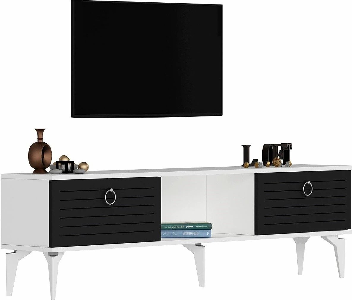 Komodë TV Skye Decor, Arona, e bardhë-antracit