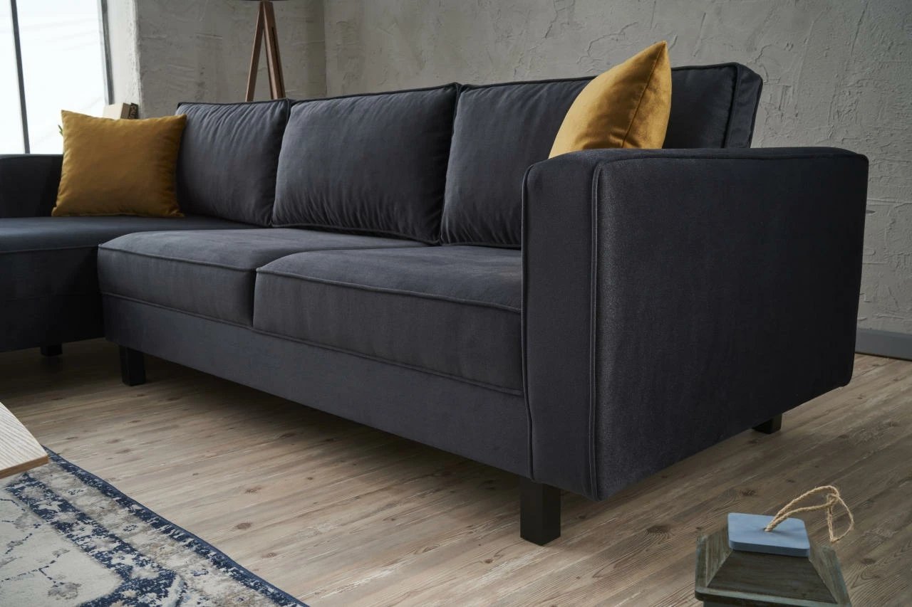 Këndare Atelier del Sofa, kadife Kale, kënd i majtë, anthracite