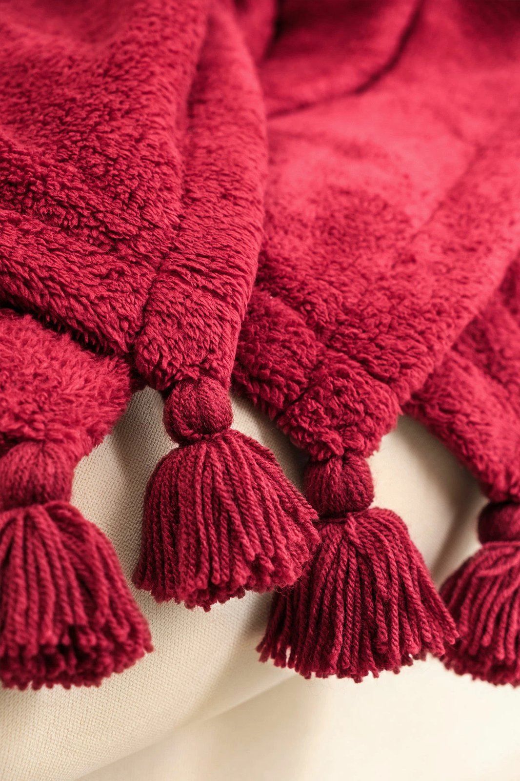 Batanije dopio L'essentiel, e butë, 160x200cm, ngjyrë e kuqe e thellë