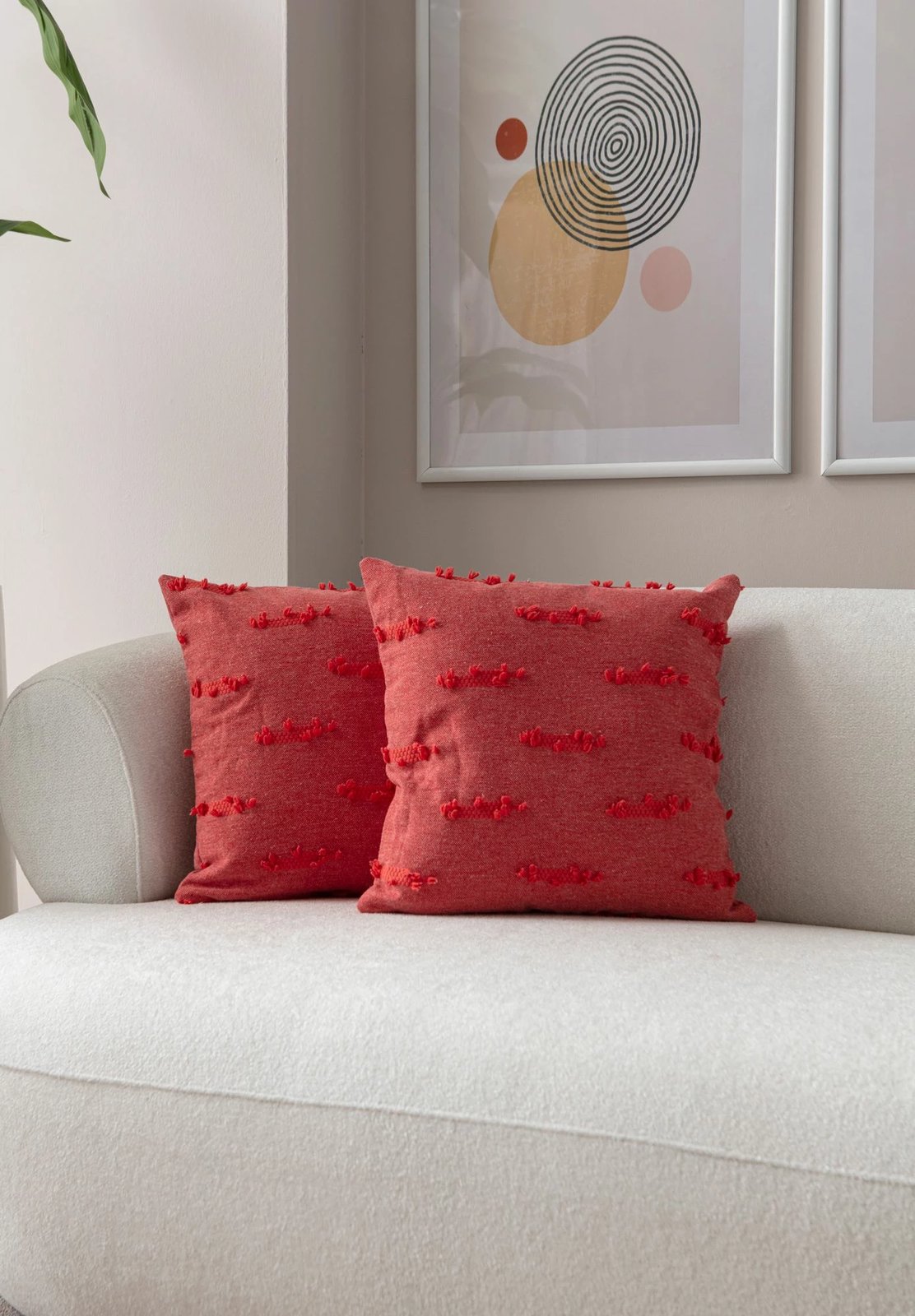 Set mbulesash jastëku (2 copë), Evila Originals, Tuffet, e kuqe v6