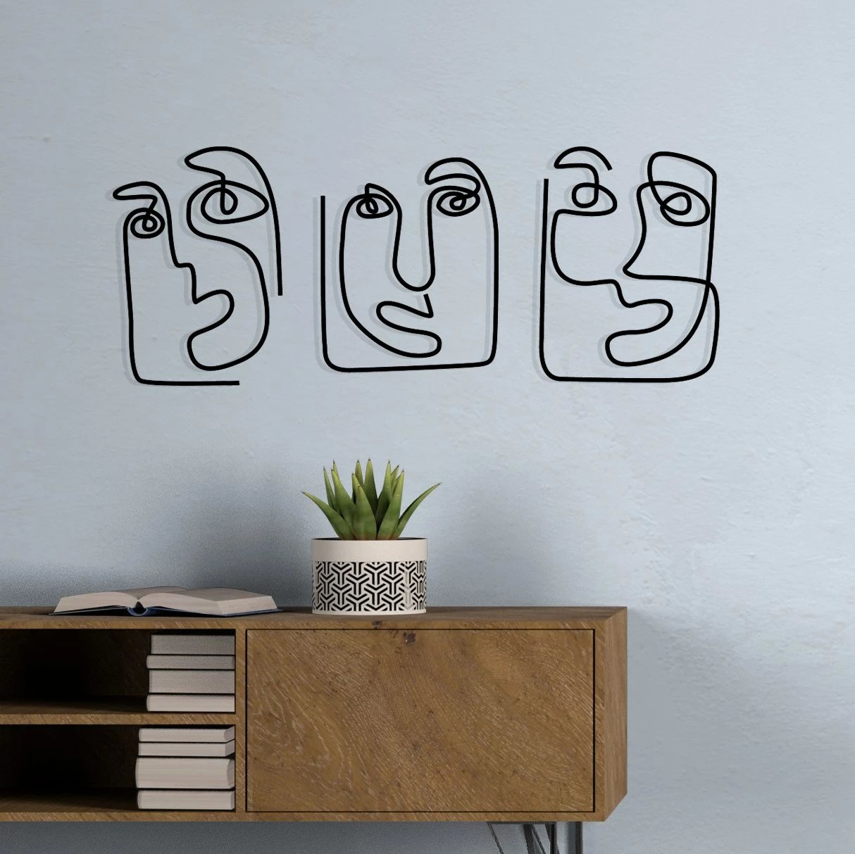 Aksesor dekorativ metalik për mur, Wallity Abbiocco, ngjyrë e zezë, 108x48cm