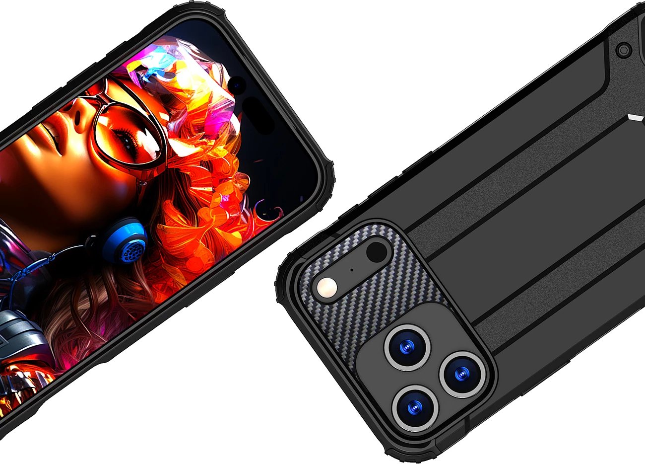 Mbështjellës Hurtel Hybrid Armor për iPhone 17 Pro, i zi