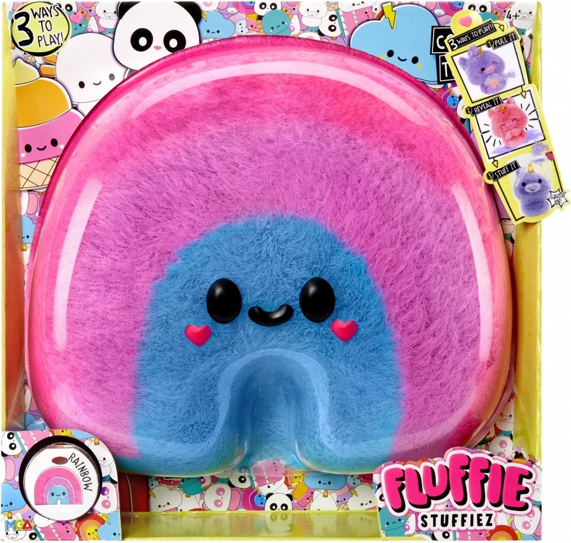 Lodër pelushi Fluffie Stuffiez Rainbow, e madhe, shumëngjyrëshe
