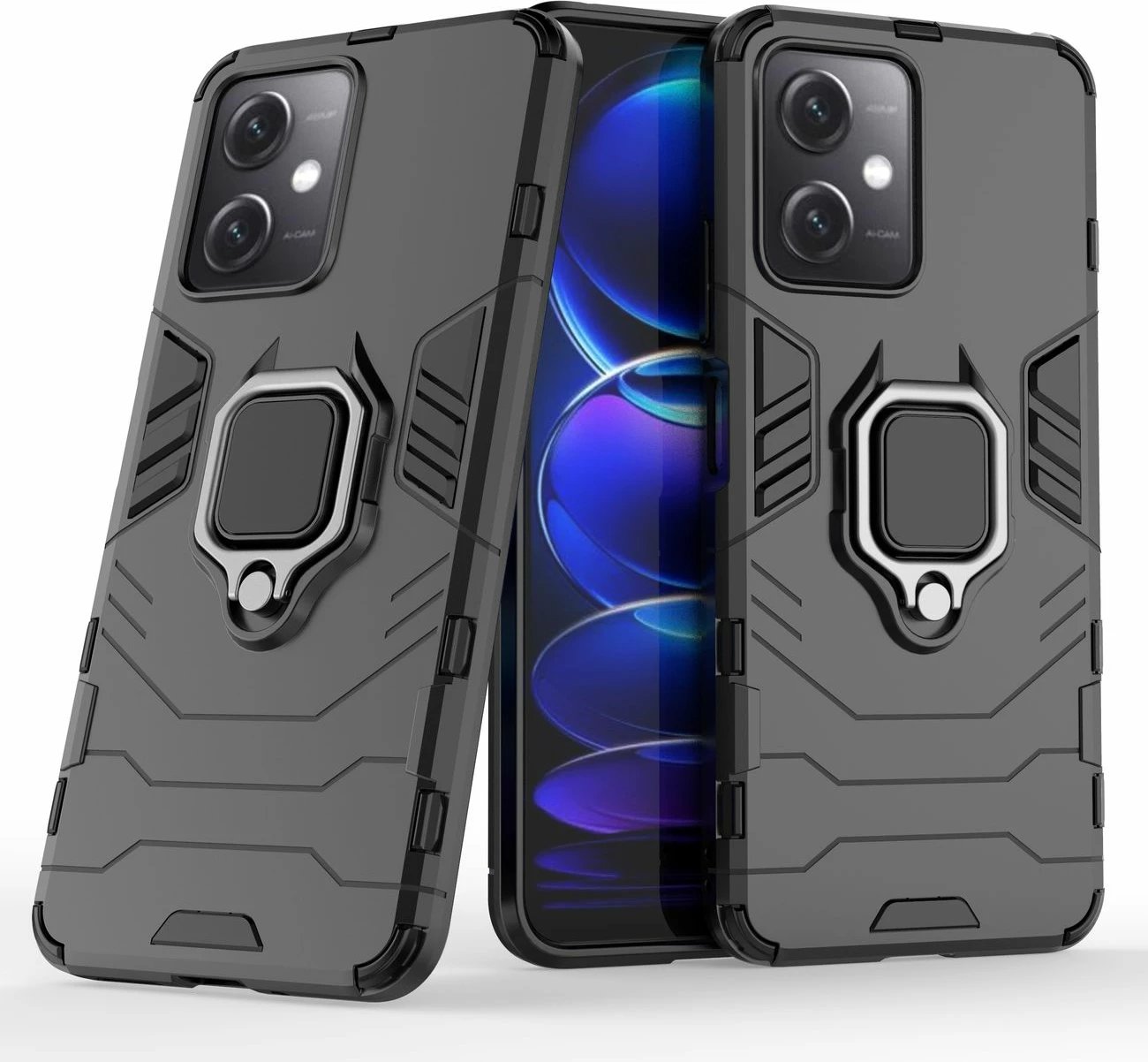 Mbështjellës Hurtel Ring Armor për Xiaomi Redmi Note 12 5G / Poco X5 5G, i zi