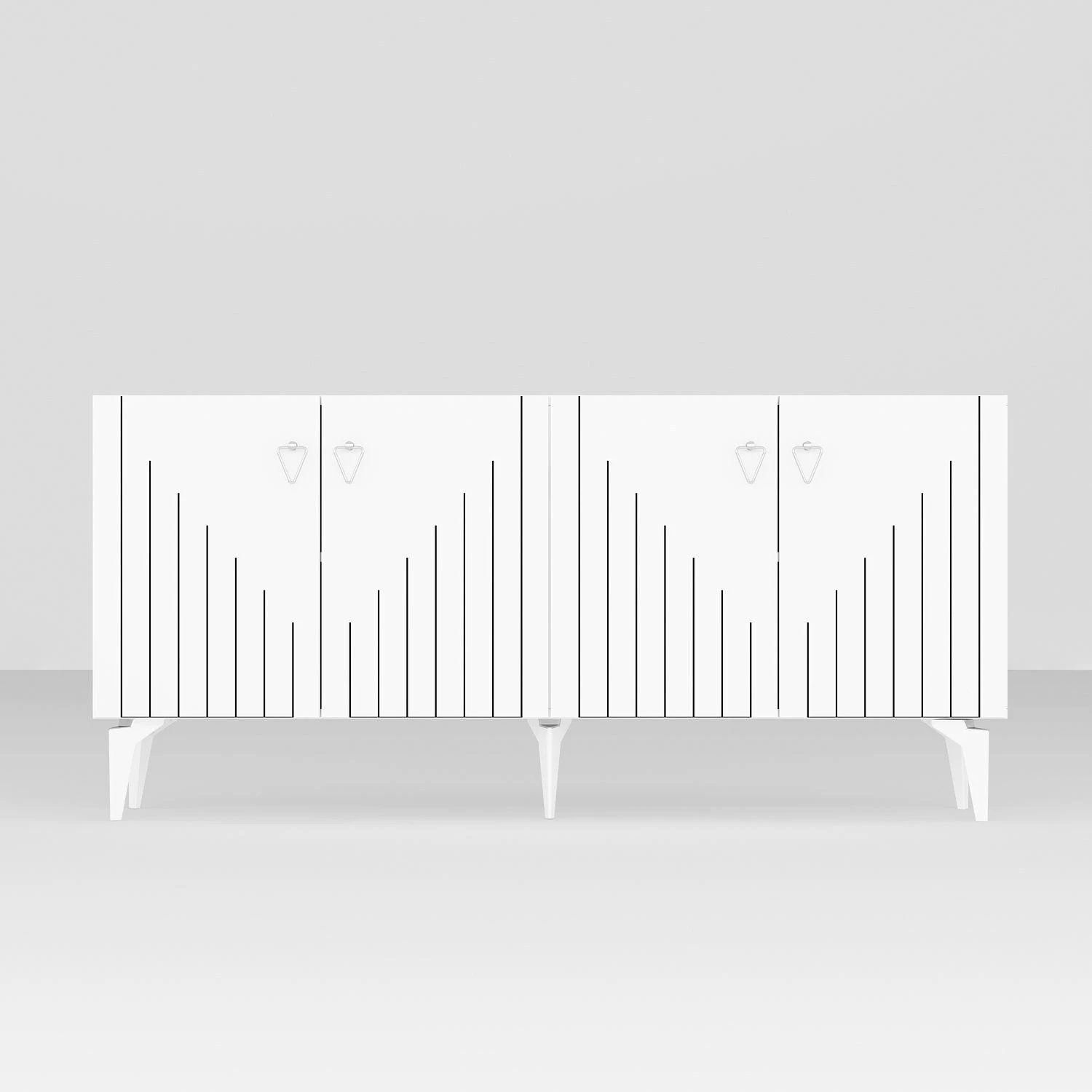 Konsolë Skye Decor, e bardhë, argjend