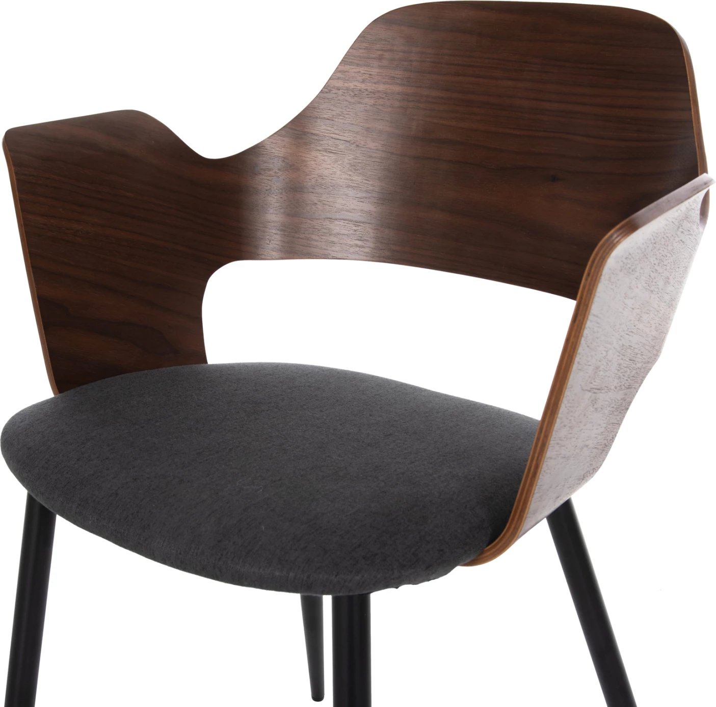 Karrige ngrënieje VELP FH9616.04 dru ngjyrë arre-gri pëlhurë-këmbë metali të zeza 55,5x50x79Hcm., set prej 2 copë