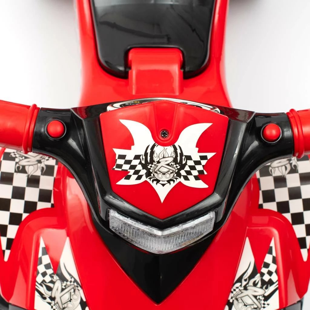 kuad me shtytje, Baby Mix, me tinguj e drita, për fëmijë 12–36 muaj, i kuq