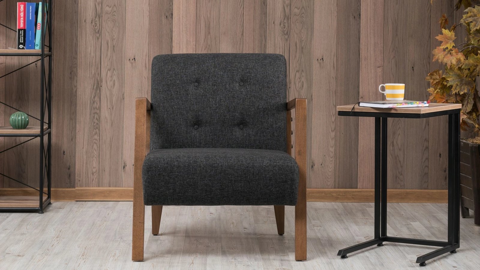 Karrige Wing Atelier del Sofa, Kemer, ngjyrë gri e errët