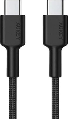 Kabllo USB-C në USB-C AUKEY CB-CD45, 0.9m, 60W, E zezë