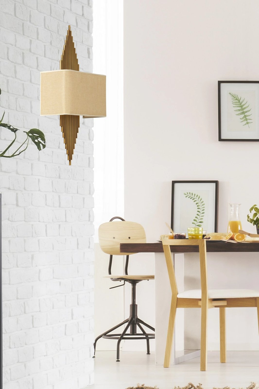 Llambë muri Opviq, Hande - 8766-1P, ngjyrë ari dhe bezhë