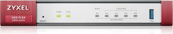 Firewall Zyxel USG FLEX 50 H, 5 porta gigabit, 1x USB, me YR Entry Defense Pack, Bardhë/Kuqe