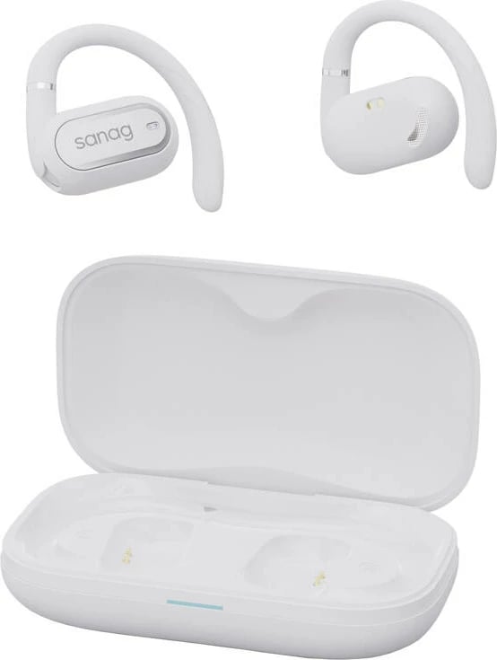 Kufje wireless Sanag G36S, Bluetooth 5.4, ANC, të bardha, me kuti karikimi