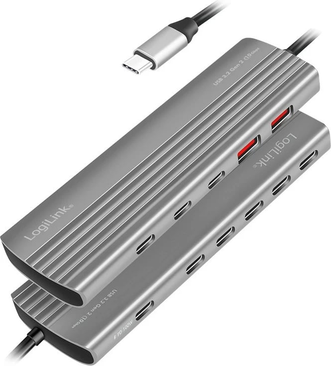 Hub USB-C LogiLink UA0413, 2x USB-A, 2x USB-C, PD 100W, Argjendtë