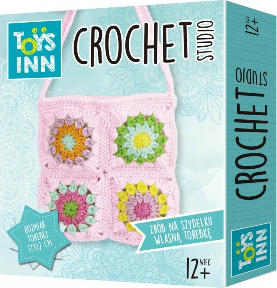 Set për çantë me grep, Stnux, STN9643, 7 ngjyra pe, për moshën 12+, çantë 17x17 cm, shumëngjyrësh, set