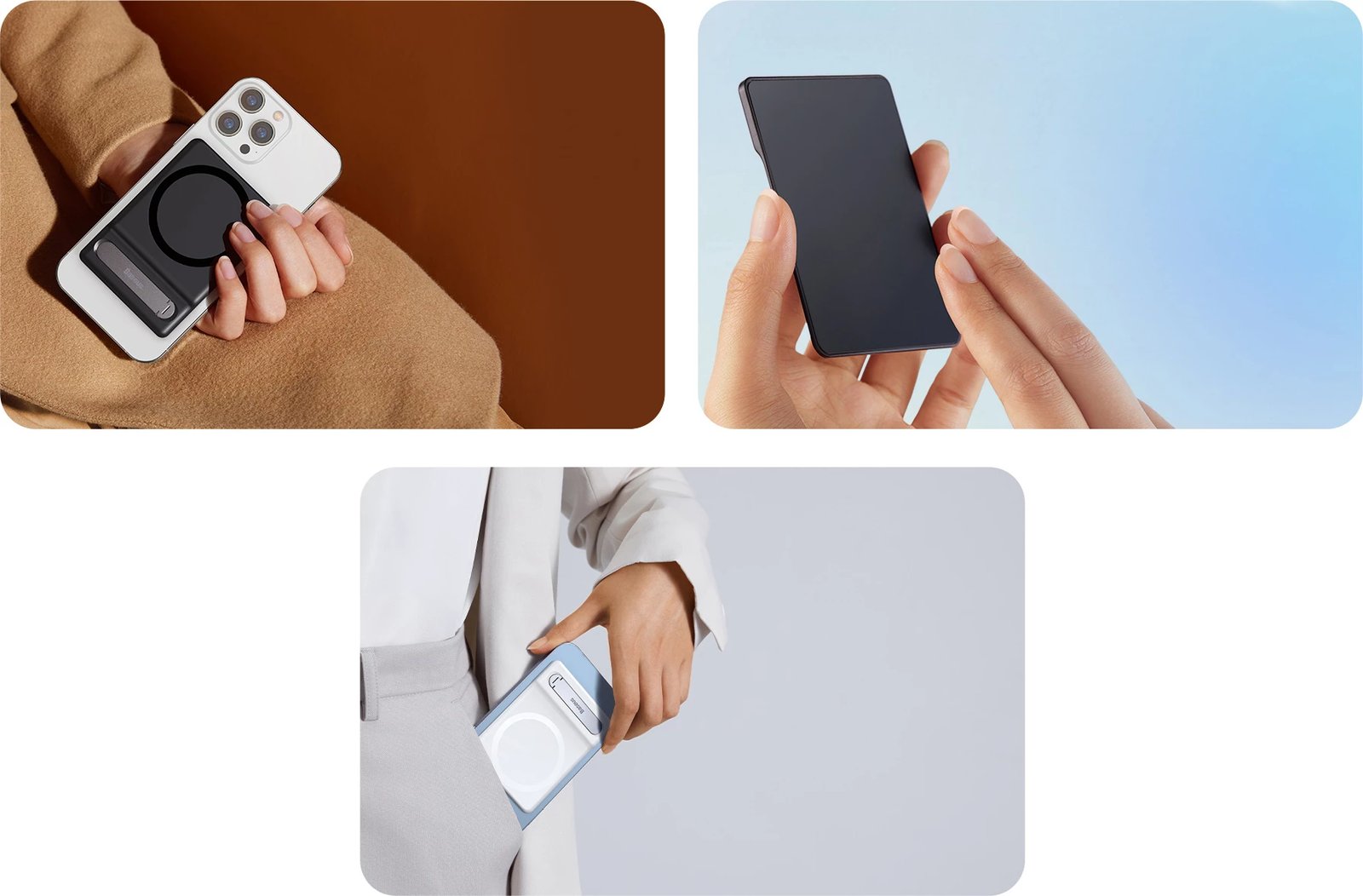 Mbështjellës Baseus LUXZ010002 me mbajtëse magnetike, i bardhë