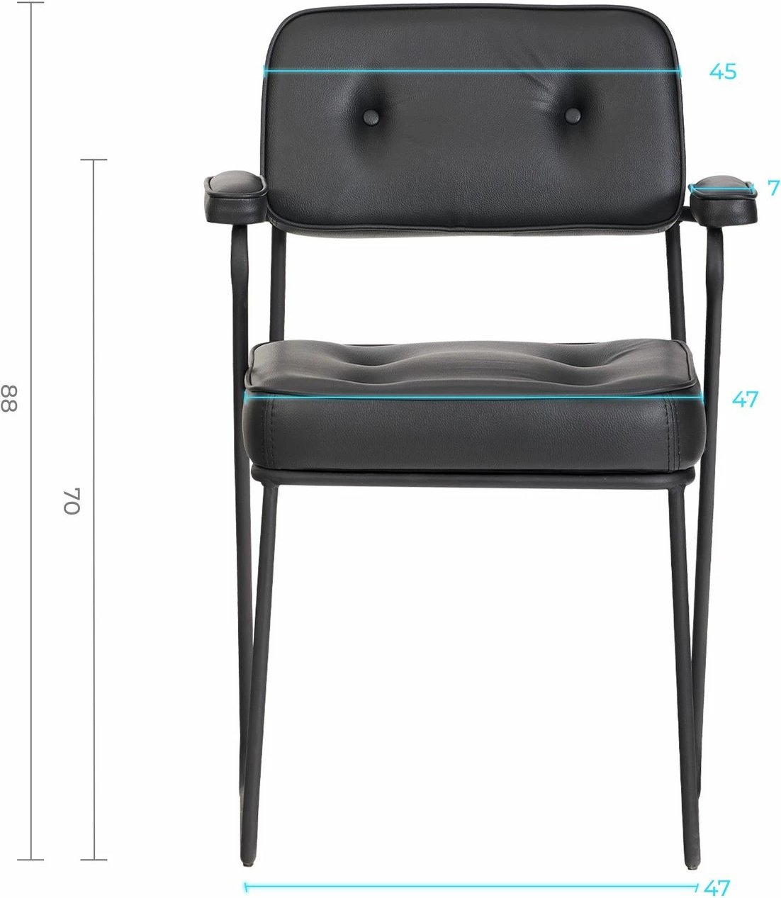 Karrige zyre Skye Decor, Jupoi 47, e zezë