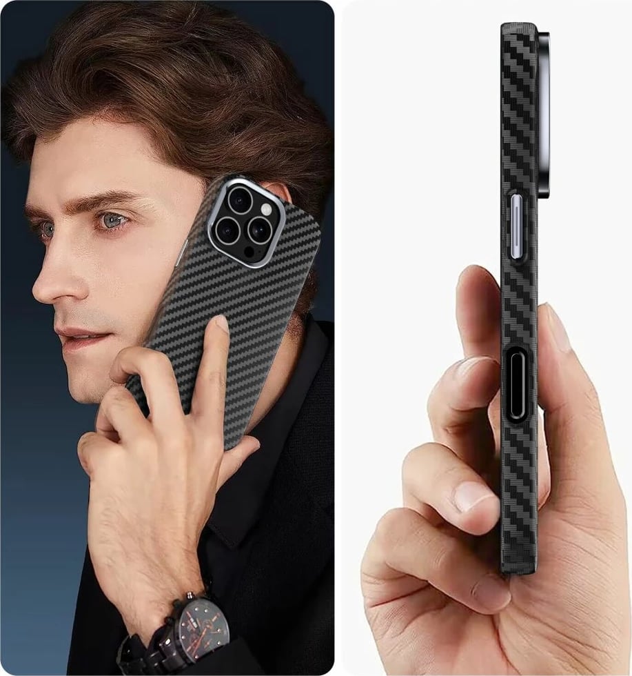 Mbështjellës Tech-Protect Ion Carbon MagSafe për iPhone 16e, Gri