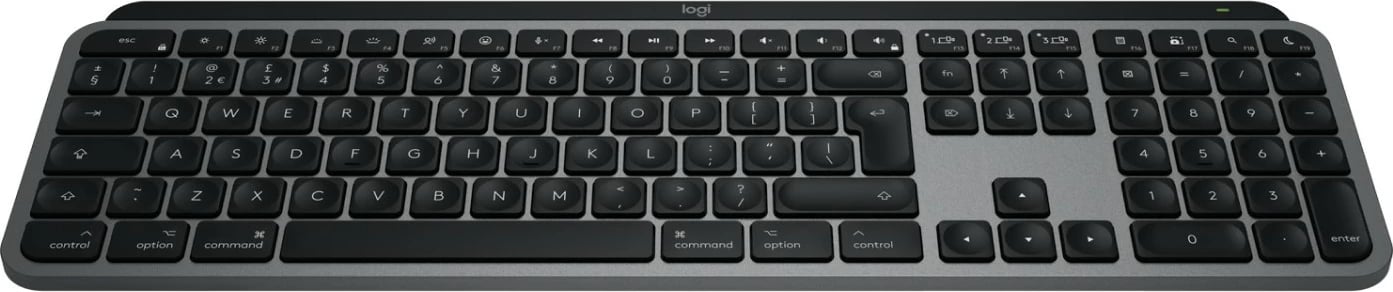 Tastierë Logitech MX Keys S për Mac, wireless, full-size, ndriçim LED, gri