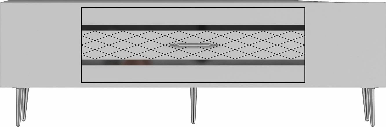 Komodë për TV Skye Decor, Dekolp2, e bardhë, argjend