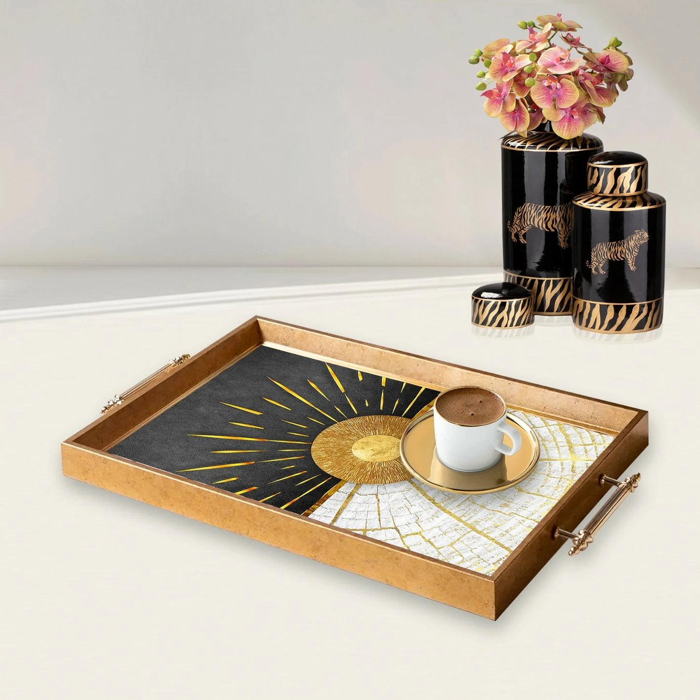 Tabaka prej qelqi, dizajn Aberto, TPEA9834, shumëngjyrëshe, 50x29x3.5cm