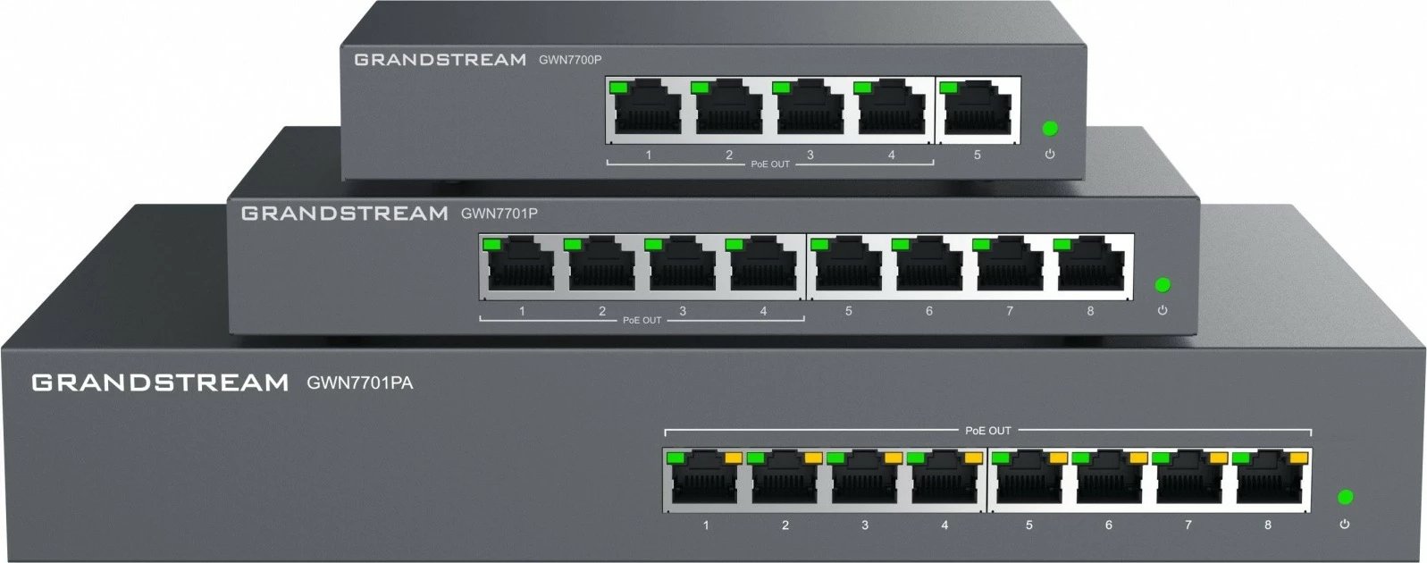 Switch Grandstream GWN7700P, 5 porta gigabit, Mini Tower, i zi