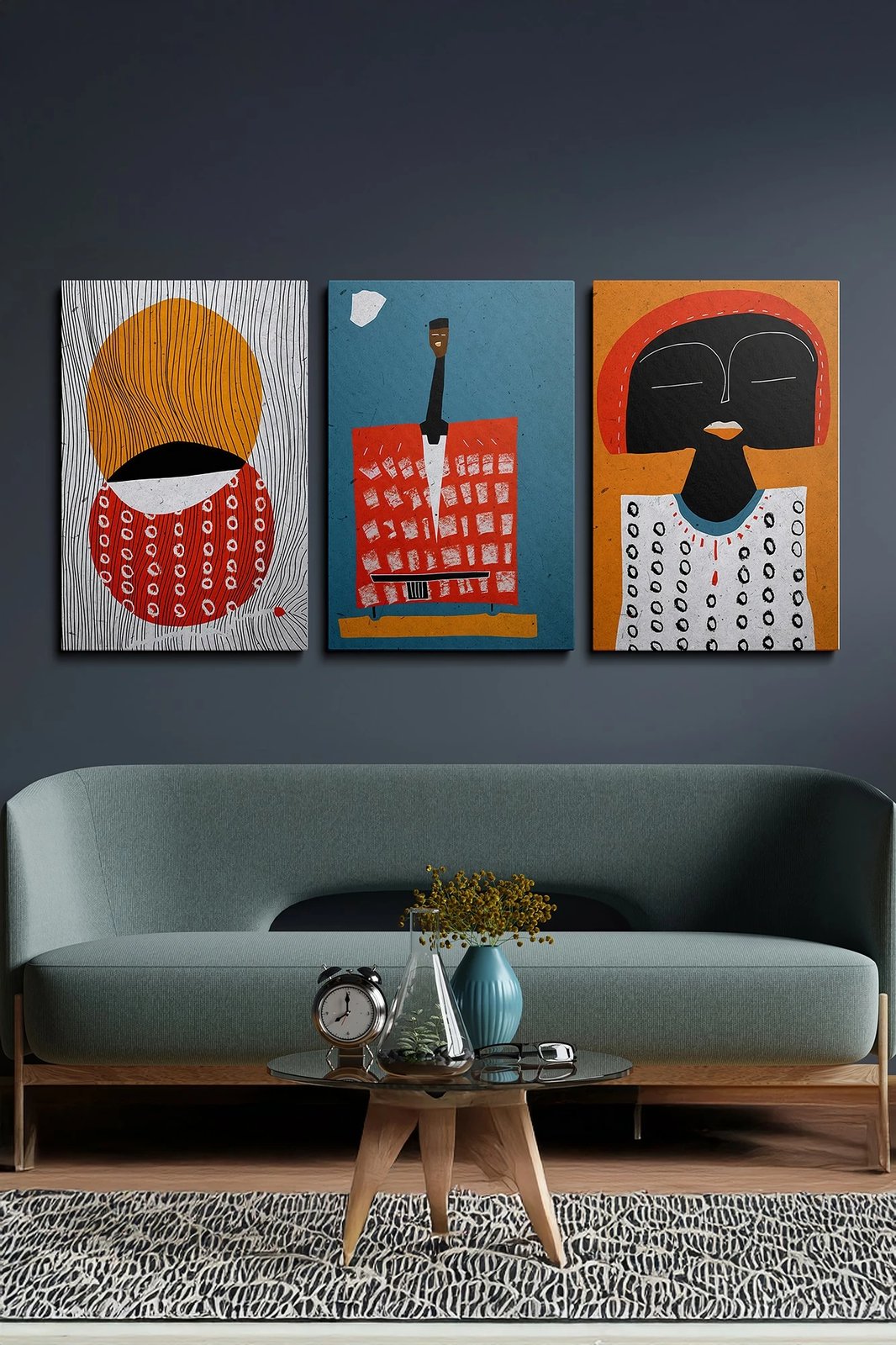 Set pikturash dekorative në kanavacë (3 copë), Wallity, Ersycnvs3, 50x70cm