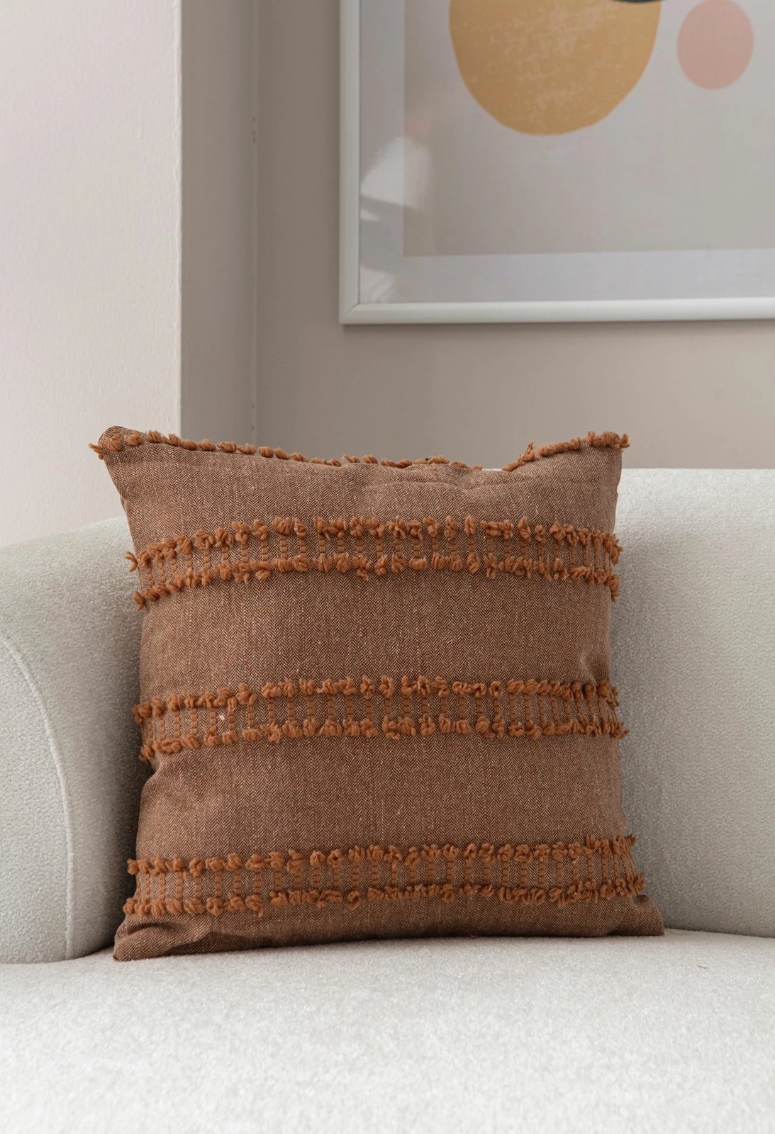 Jastëk dekorativ, ngjyrë kafe, Evila Originals, 43x43cm