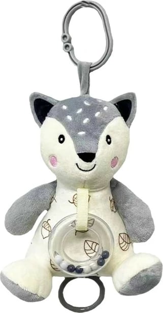 Kuti muzikore për fëmijë TULILO, model Cream Fox, 18 cm, krem