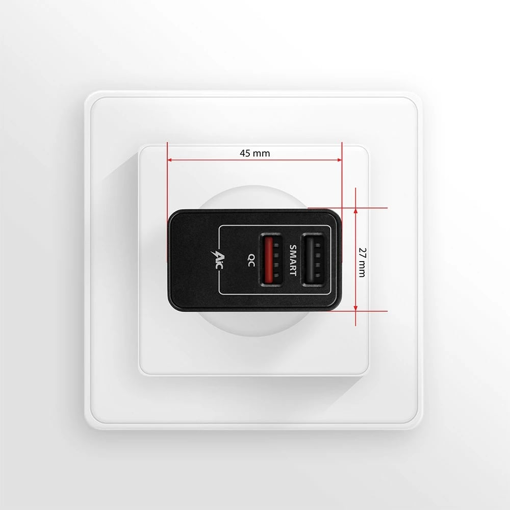 Karikues rrjeti AXAGON ACU-QS24, 24W, 2x USB-A, QC3.0/AFC/FCP, i zi