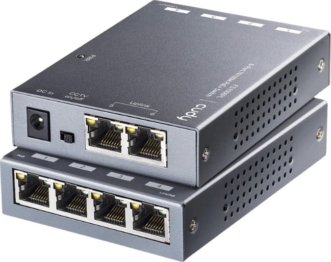 Switch 6-portësh PoE+ FS1006PL, gri