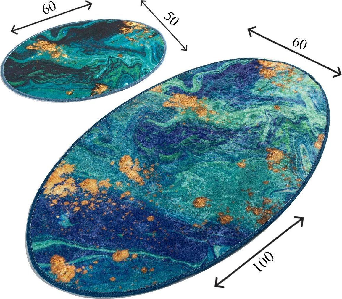 Set tapetash për banjo, dy copë, model Mijölnir, efekt mermeri