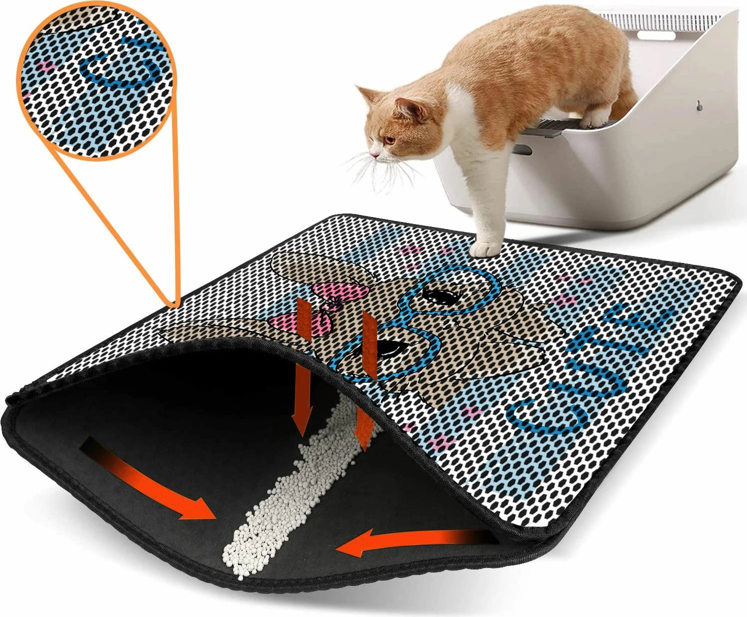 Tapet për rërë mace, shumëngjyrësh, Paws & Whiskers, Nrszn0207, 45x60cm