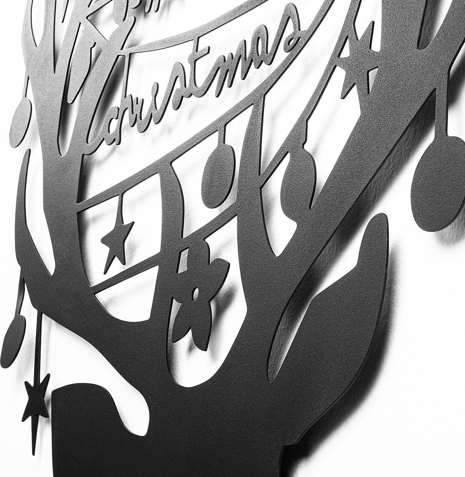 Aksesor dekorativ metalik për mur, Wallity, XMASBLACK - 026