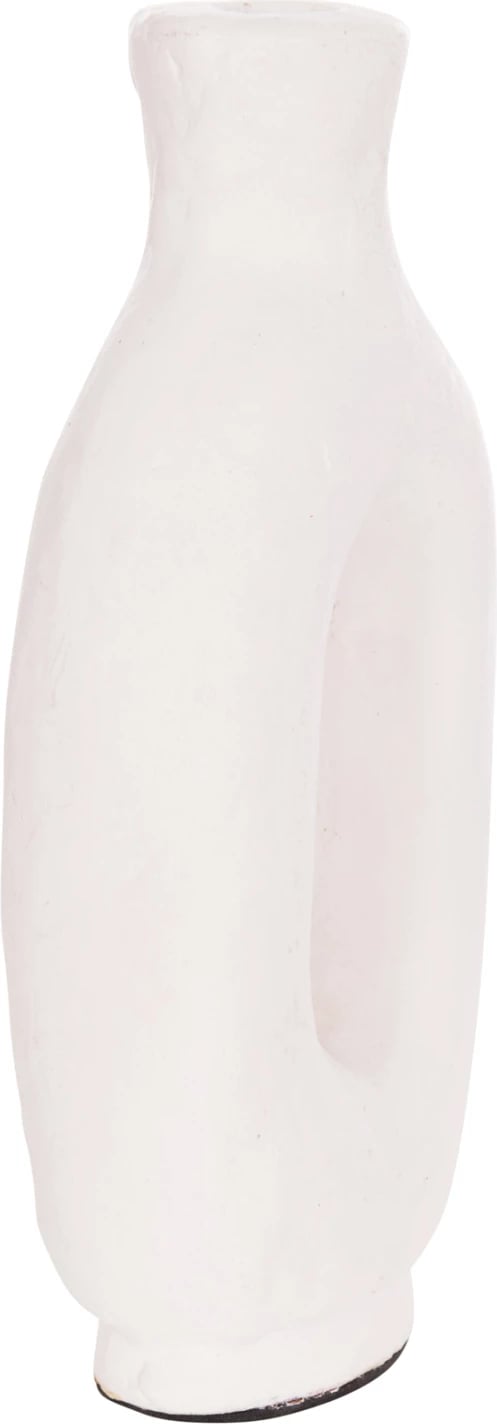 Vazo dekorative CLAYVON, terrakotë, ngjyrë e bardhë, 10x5x21cm