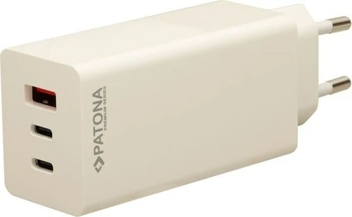 Karikues PATONA Premium GaN, 100W, 2xUSB-C, 1xUSB-A, i bardhë