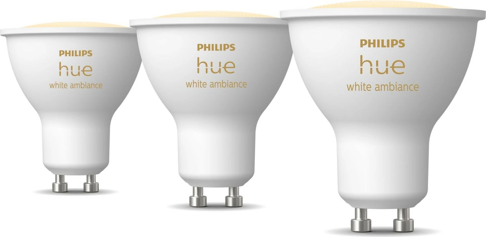 Spot GU10 Philips Hue White Ambiance, 3-pack, Bluetooth/Zigbee, Bardhë