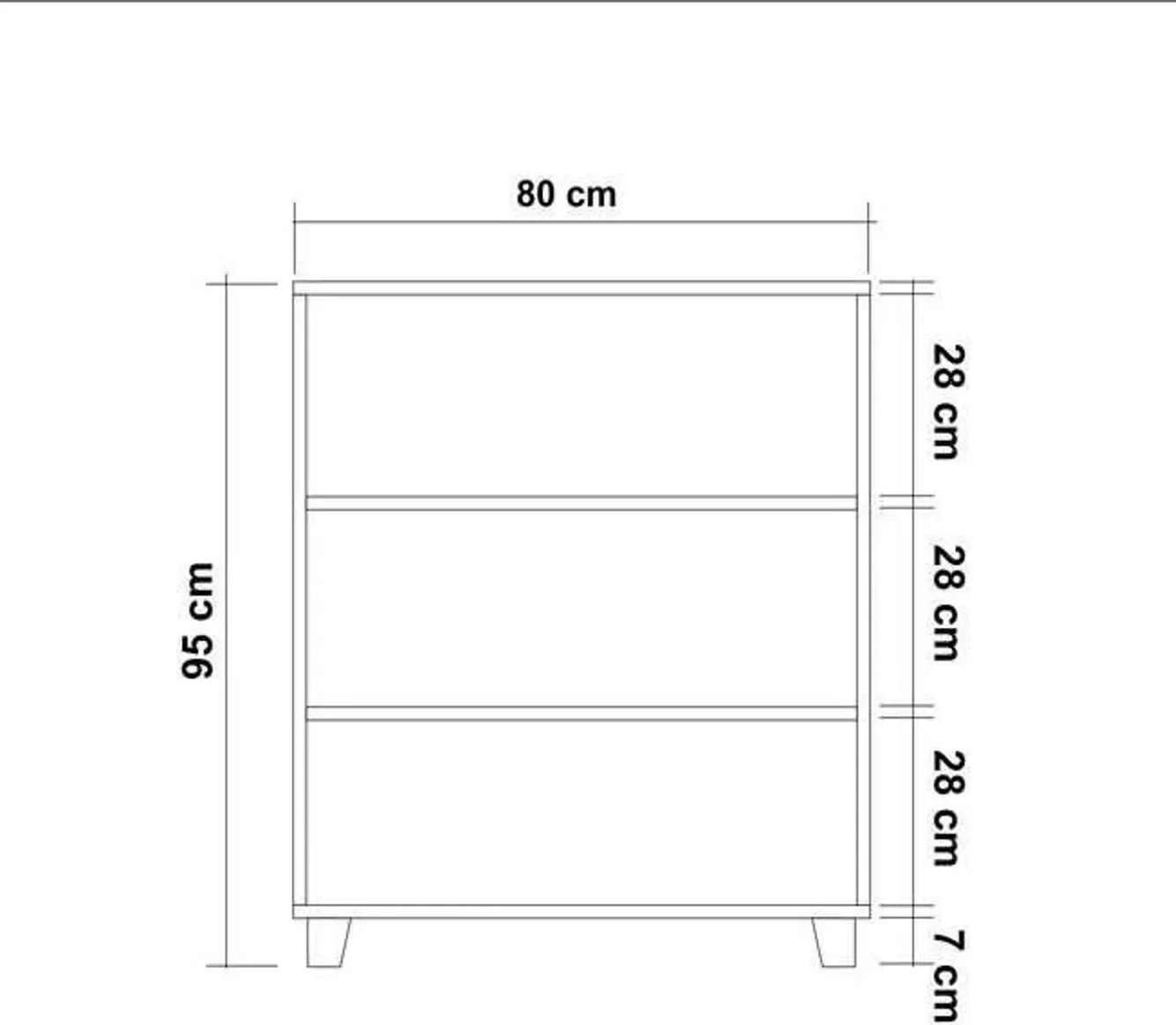 Komodë Hanah Home, Leva Gravis Colorblock, ngjyrë Atlantic Pine, 80x95x43cm
