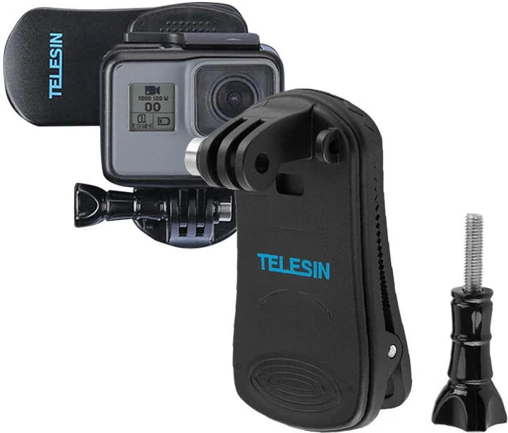 Mbajtës për çantë shpine Telesin GP-JFM-003 për kamera sportive, i zi