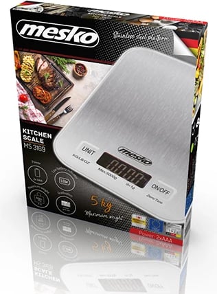 Peshore kuzhine, Adler MS3169, 5 kg d=1 g, funksion TARE, inox, e bardhë