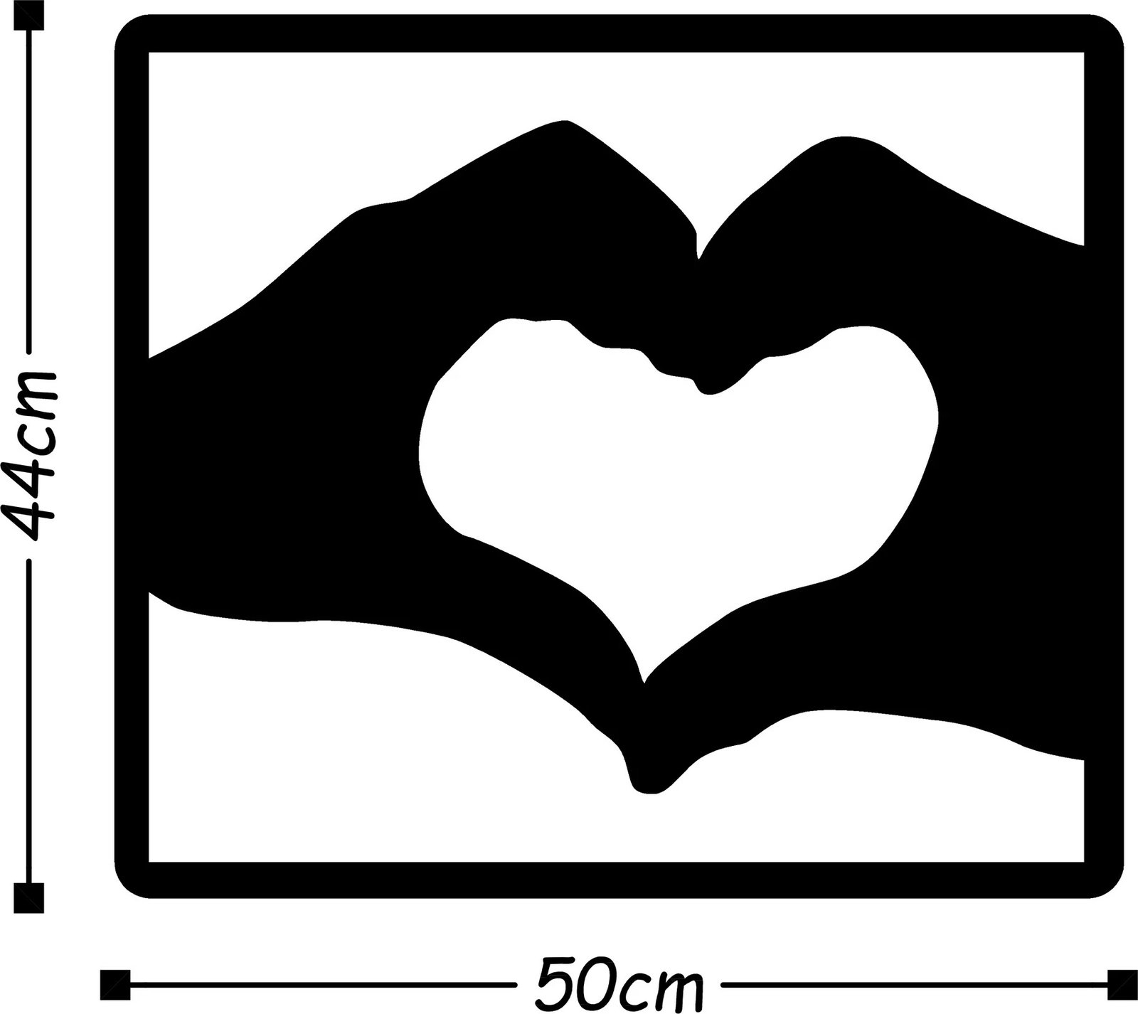 Aksesor dekorativ metalik për mur, Wallity, Love, ngjyrë e zezë