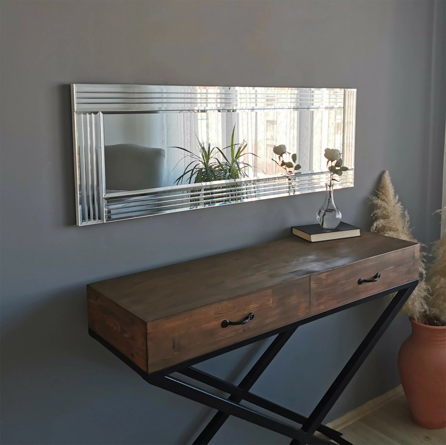 Pasqyrë moderne Hanah Home, A303Y, ngjyrë argjendi