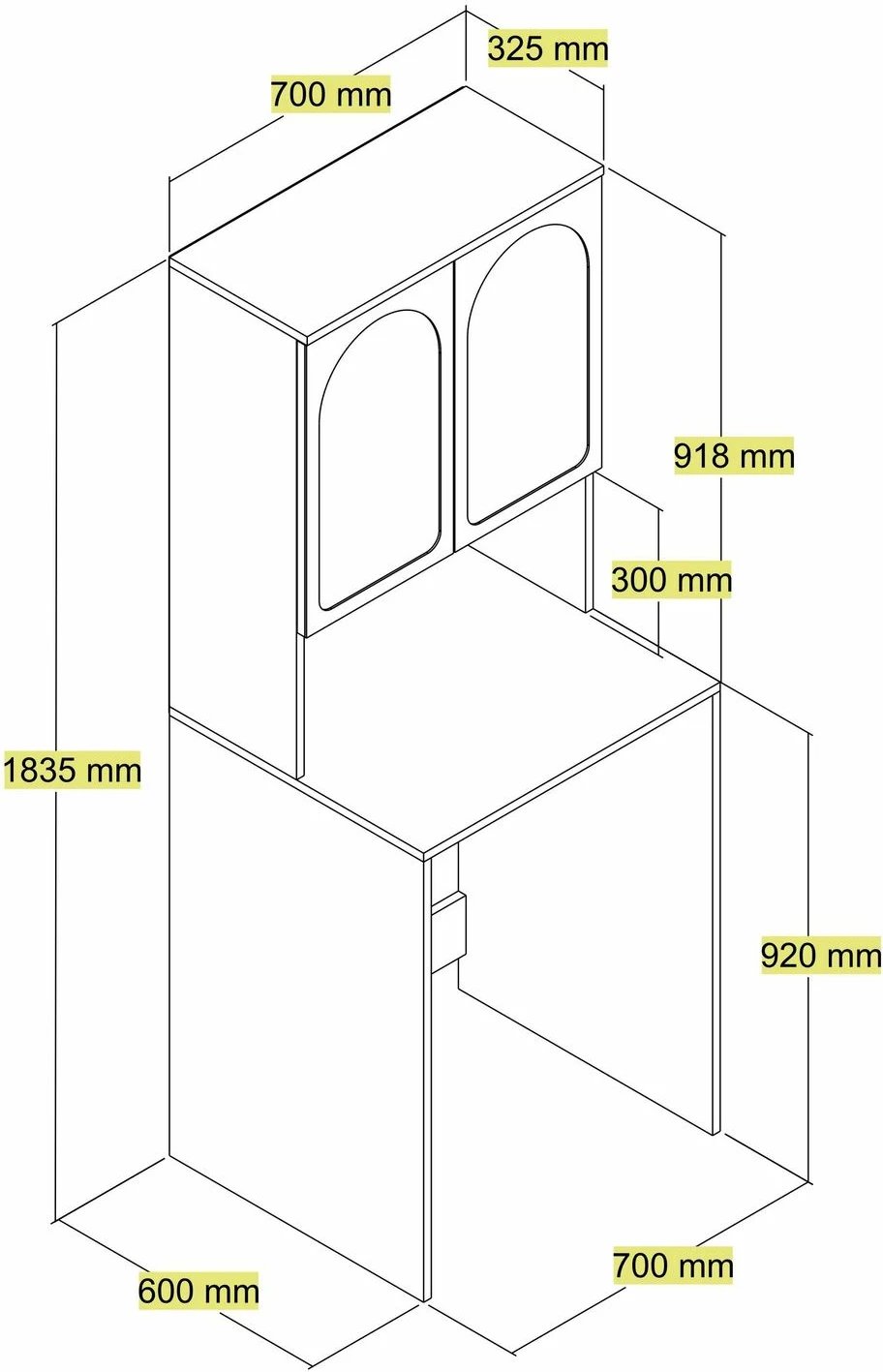 Dollap për lavatriçe, ngjyrë krem, Skye Decor Lyon 60