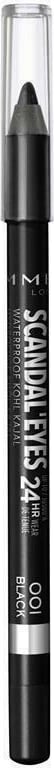 Laps për sy Rimmel Scandal Eyes Waterproof Kohl Kajal 001 Black 1.3g