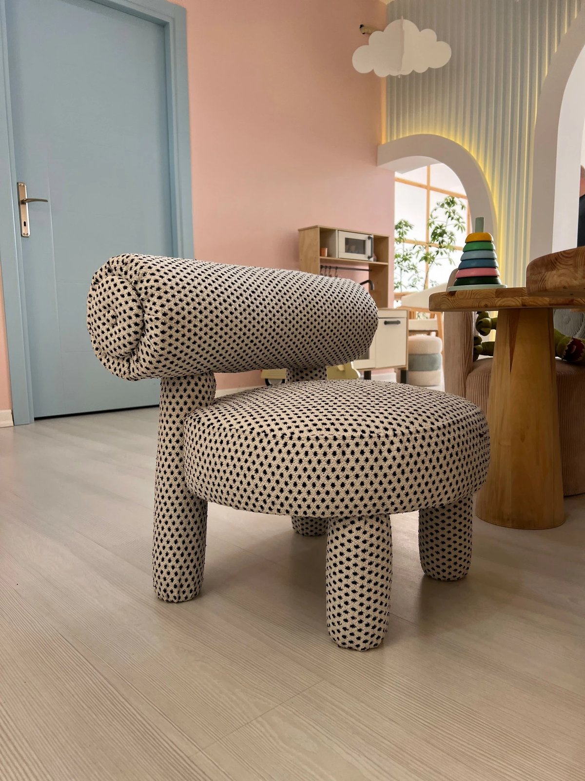 Karrige krahu Atelier del Sofa, Dino - Puantiye, e zezë dhe e bardhë