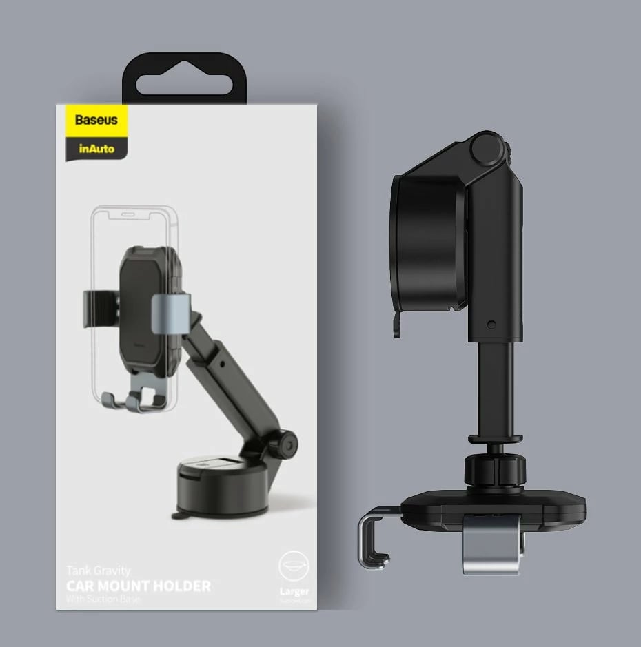 Mbajtës telefoni për veturë Baseus SUYL-TK01, gravitacional, krah teleskopik, i zi