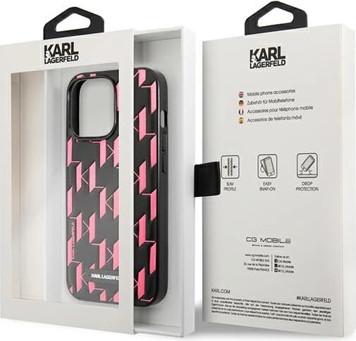 Mbështjellës Karl Lagerfeld Monogram Plaque për iPhone 13 Pro/13, 6.1", Rozë