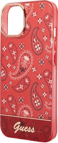Mbështjellës Guess Bandana Paisley për iPhone 14 Plus 6.7", i kuq, hardcase