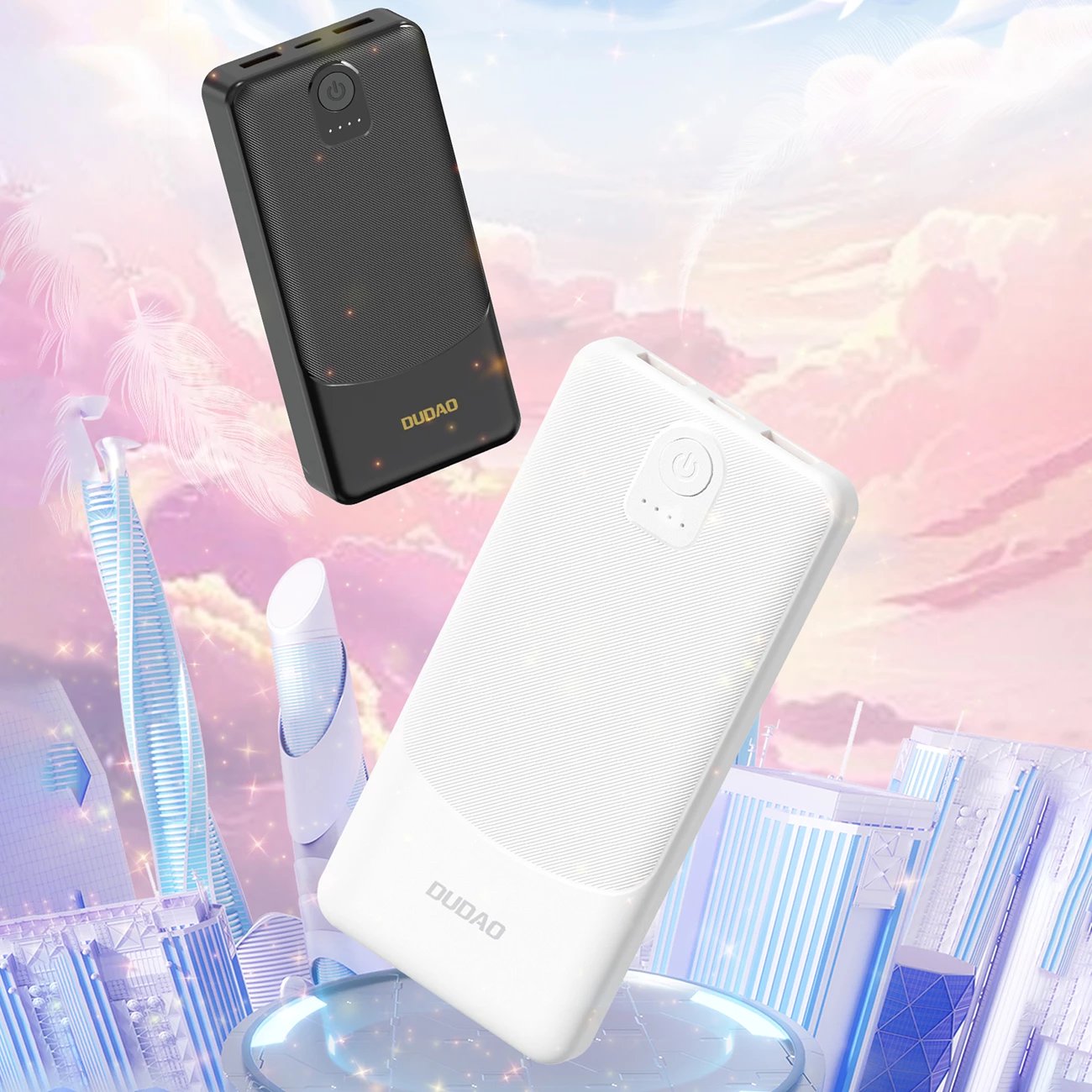 Powerbank Dudao K10, 10000mAh, 2x USB-A, USB-C, e zezë